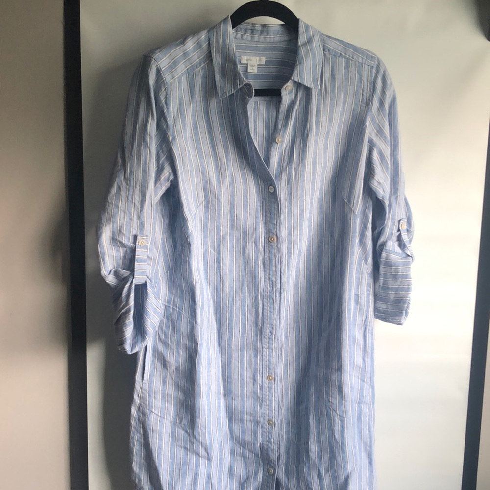 J.Jill Linen Shirt Dress Gem